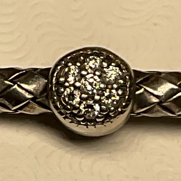 ALISA SINGLE DIAMOND STATION STERLING SILVER TRAVERSA LOCKING BRACELET - Picture 9 of 11